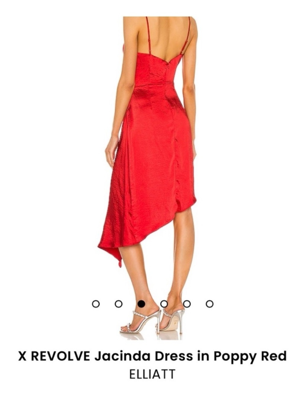 Elliatt Red Asymmetrical Slip Dress - Picture 2 of 5
